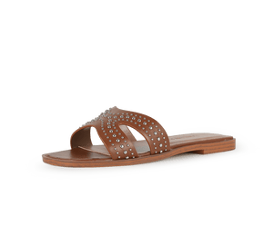 Ceres Cut Out Genuine Leather Slippers - Kaitlyn Pan Shoes