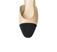 Two Tone Block Heel Slingback Sandals - Kaitlyn Pan Shoes